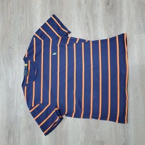 Polo by Ralph Lauren Navy and Orange Striped Short Sleeve Tee